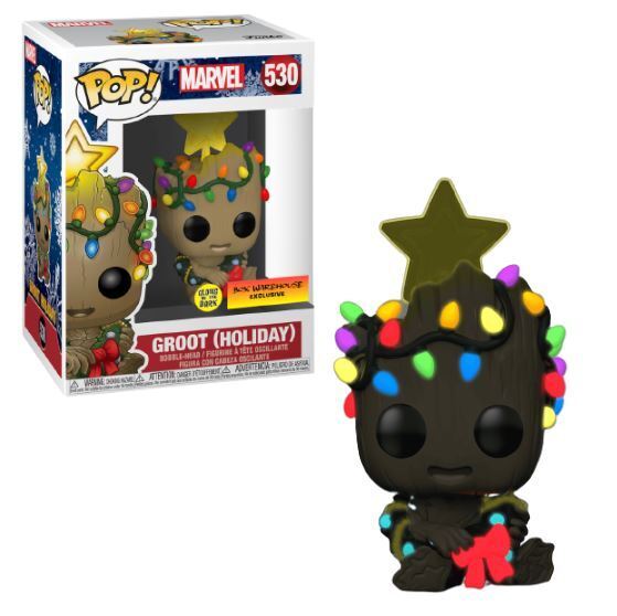 Funko POP! Marvel: Groot (Holiday)(GiTD)(Box Warehouse) #530