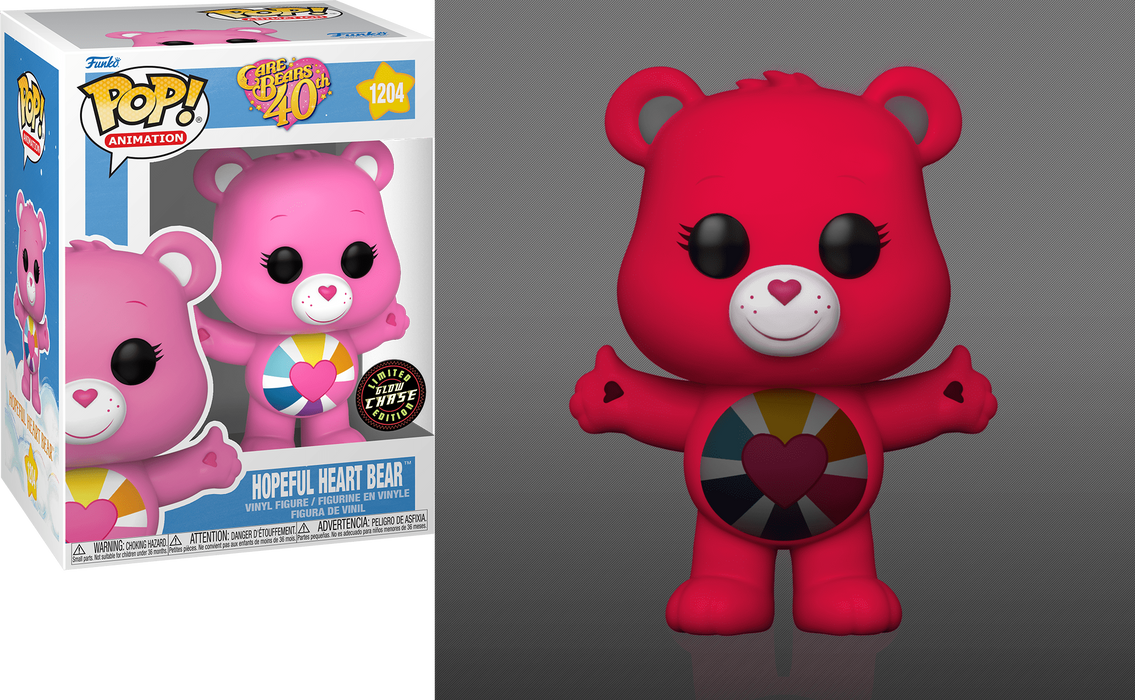 Funko POP! Animation: Care Bears 40th - Hopeful Heart Bear (GiTD)(CHASE) #1204