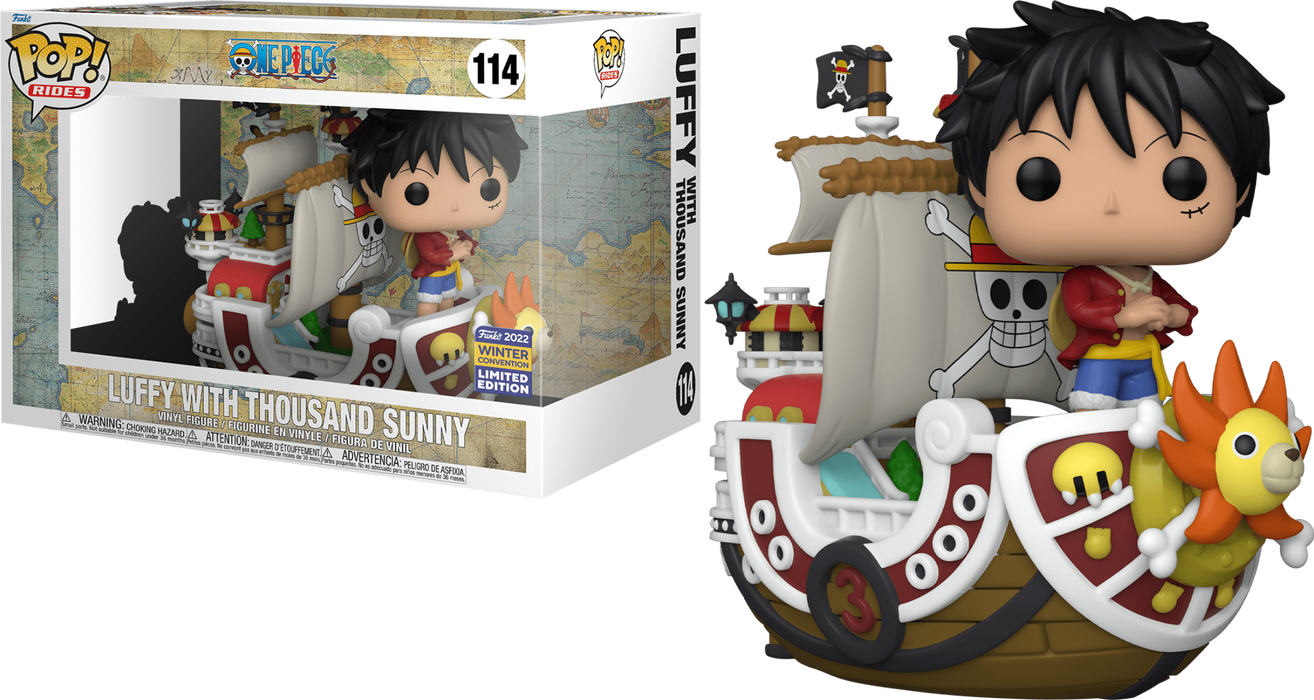 Funko POP! Rides: One Piece - Luffy w/ Thousand Sunny (2022 Winter Convention)(Damaged Box) #114