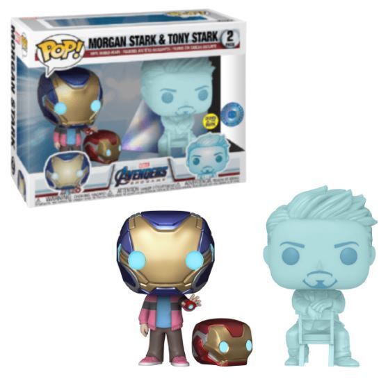 Funko POP! Marvel: Avengers Endgame - Morgan Stark & Tony Stark (GiTD)(Pop In a Box)(Damaged Box) [2 Pack]
