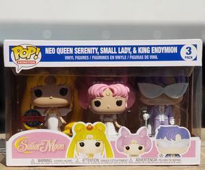 Funko POP! Animation: Sailor Moon - Neo Queen Serenity,Small Lady & King Endymion(Specialty Edition Sticker)