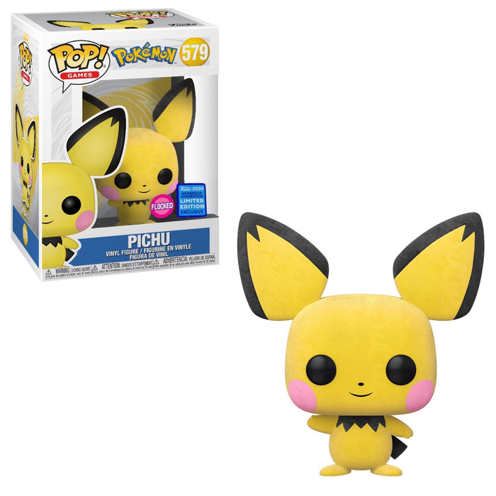 Funko POP! Games: Pokemon - Pichu (Flocked)(2020 Wondrous Convention)(Damaged Box) #579