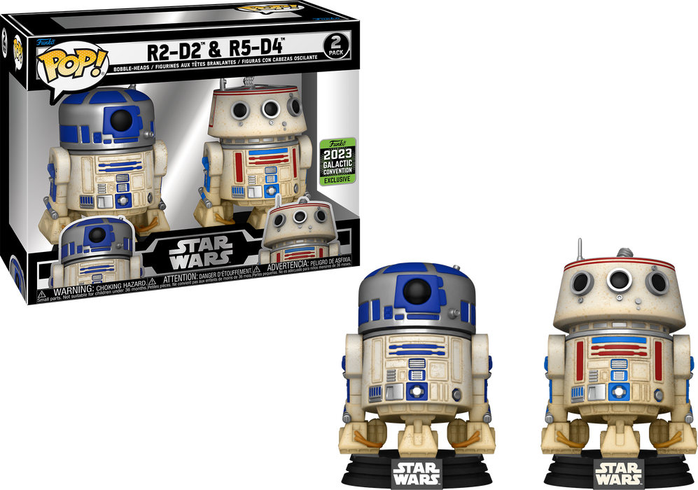 Funko POP! Star Wars: R2-D2 & R5-D4 (2023 Galactic Convention)(Damaged Box)[2 Pack]