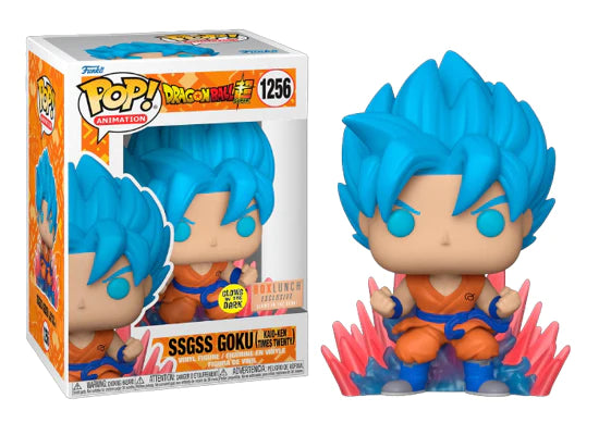 Funko POP! Animation: DragonBall Z - SSGSS Goku (Kaio-Ken Times Twenty)(GiTD)(Box Lunch)(Damaged Box) #1256