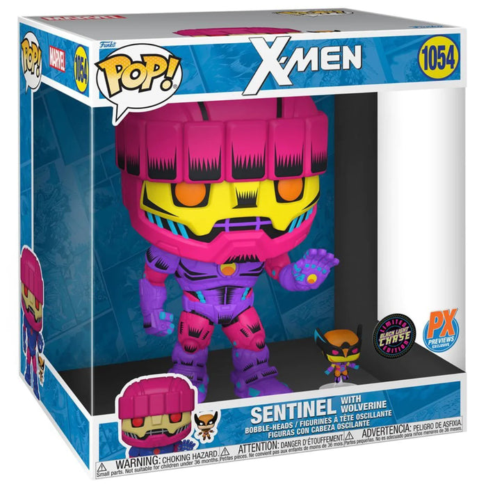 Funko POP! Marvel: X-Men - Sentinel (PX Previews)(Black Light)(CHASE)(Damaged Box) #1054