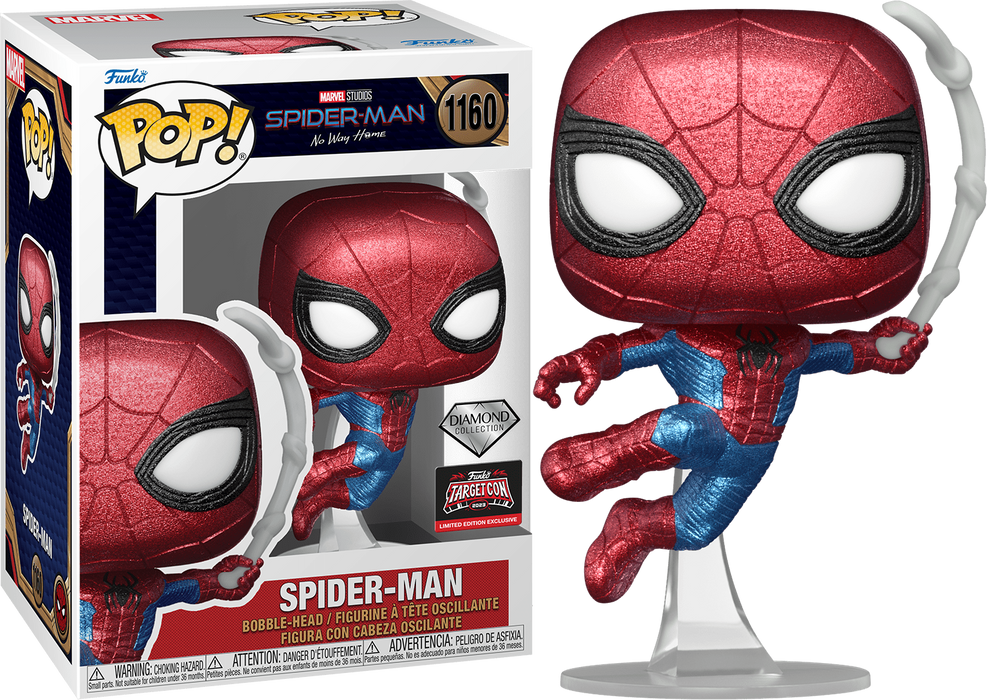 Funko POP! Marvel: Spider-Man No Way Home - Spider-Man (Diamond)(TargetCon)(Damaged Box) #1160