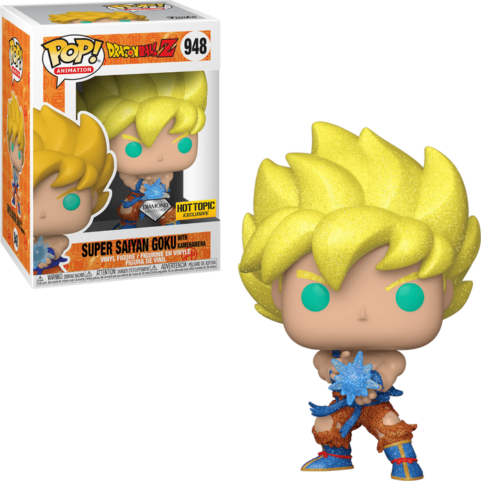 Funko POP! Animation: Dragon Ball Super - Super Saiyan Goku [with Kamehameha] (Diamond)(Hot Topic)(Damaged Box) #948