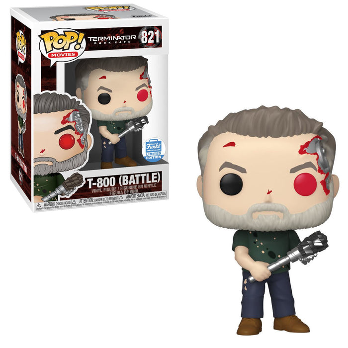 Funko POP! Movies: Terminator Dark Fate - T-800 [Battle](Funko)(Damaged Box) #821