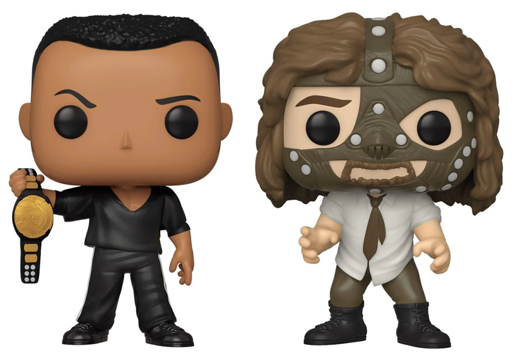 Funko POP! WWE: The Rock And Mankind (Walmart)(Damaged Box) [2-Pack]