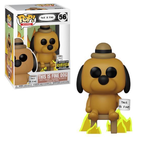 Funko POP! Icons: This Is Fine - This Is Fine Dog (Entertainment Earth)(Damaged Box) #56