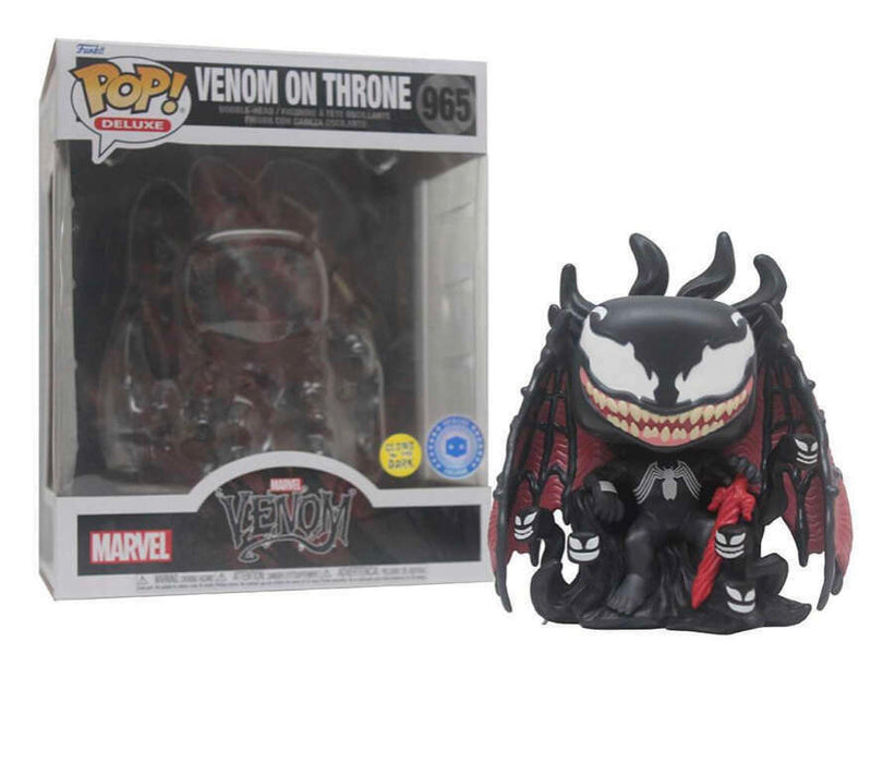 Funko POP! Marvel: Deluxe - Venom - Venom on Throne (Pop In A Box)(GiTD) #965