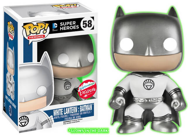 Funko POP! Heroes: Super Heroes - White Lantern: Batman (GiTD)(Fugitive Toys)(Damaged Box) #58