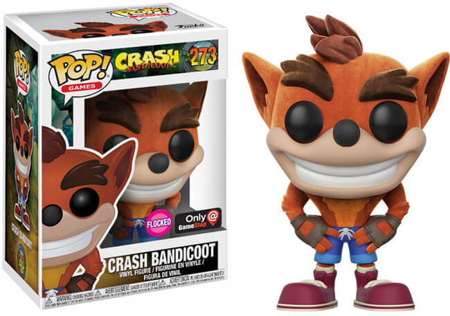 Funko POP! Games: Crash Bandicoot - Crash Bandicoot (Flocked)(GameStop)(Damaged Box) #273