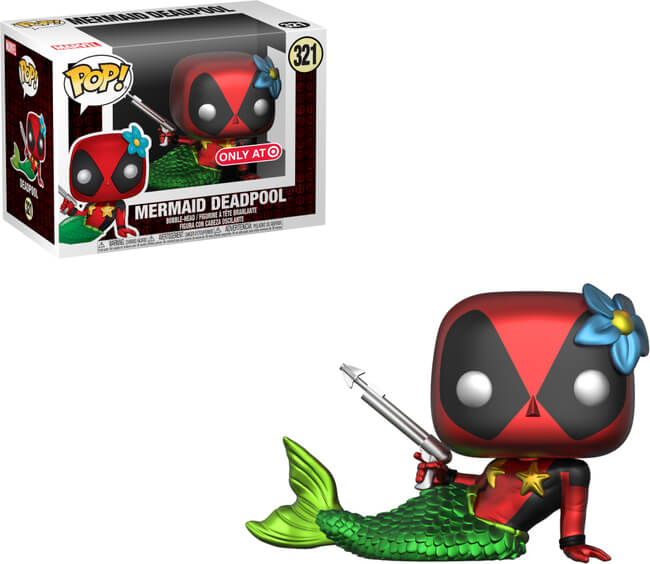 Funko POP! Deadpool: Deadpool Mermaid [Metallic](Target)(Damaged Box) #321