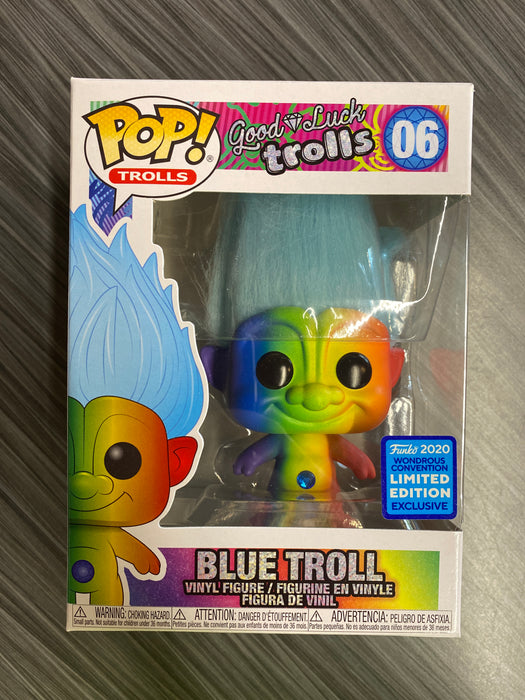 Funko POP! Trolls: Good Luck Trolls - Blue Troll (2020 Wondrous Convention Exclusive)