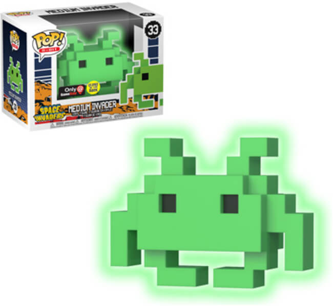 Funko POP! 8-Bit: Space Invaders - Green Glow Medium Invader (GameStop)(Damaged Box) #33